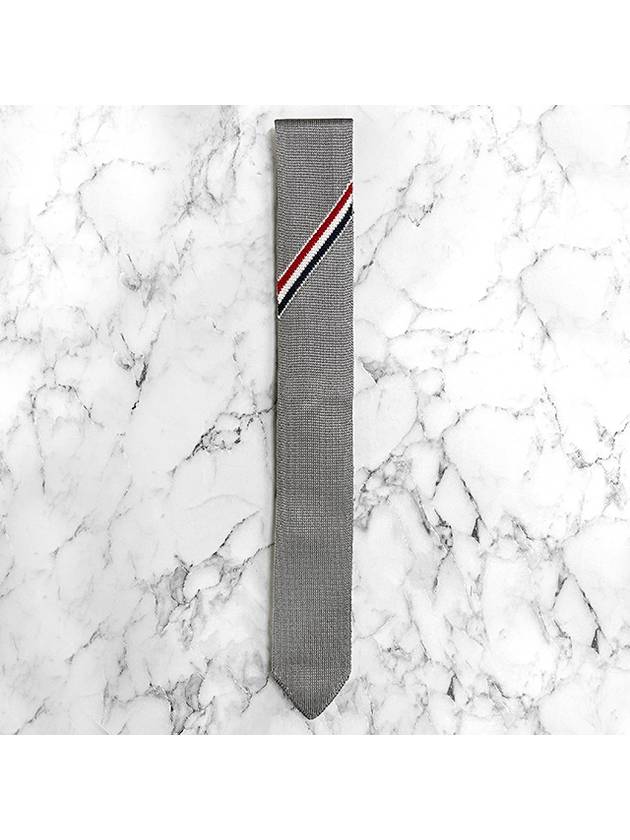 Double Face Silk Tie Grey - THOM BROWNE - BALAAN 3