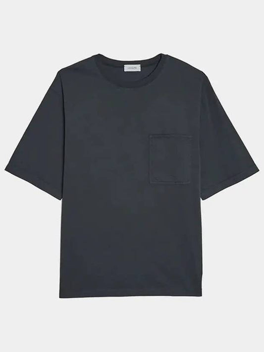 Men's Boxy Jersey Woven Pocket Short Sleeve T-Shirt Charcoal - LEMAIRE - BALAAN 2