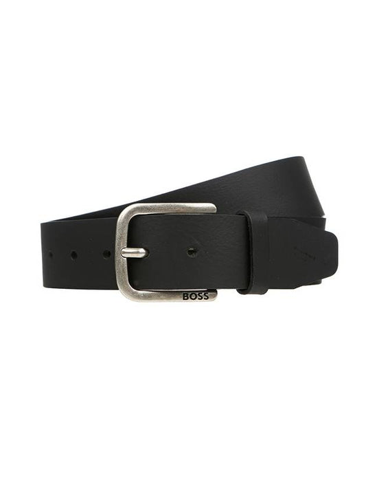 Point logo leather belt black - HUGO BOSS - BALAAN 1