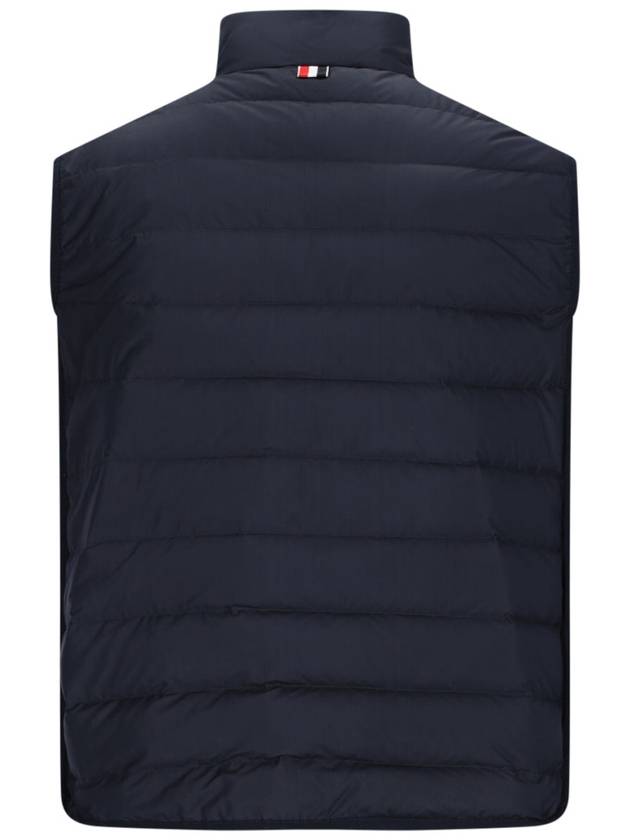 RWB Tab Zip-Up Pocket Vest Navy - THOM BROWNE - BALAAN 3