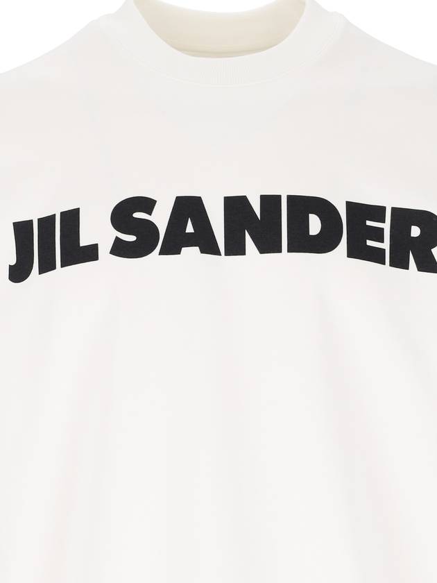 Logo Print Cotton Long Sleeve T-Shirt White - JIL SANDER - BALAAN 4