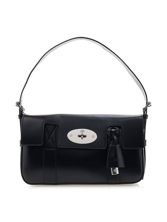 East West Bayswater Smooth Shiny Classic Calf Shoulder Bag Black - MULBERRY - BALAAN 1