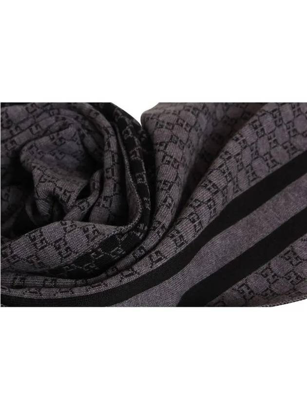 GG Two-Tone Wool Muffler Black - GUCCI - BALAAN 5