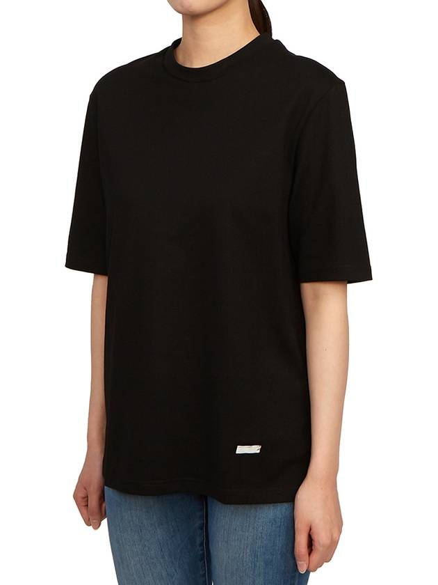 Crew Neck Cotton Short Sleeve T-shirt Black - JIL SANDER - BALAAN 3