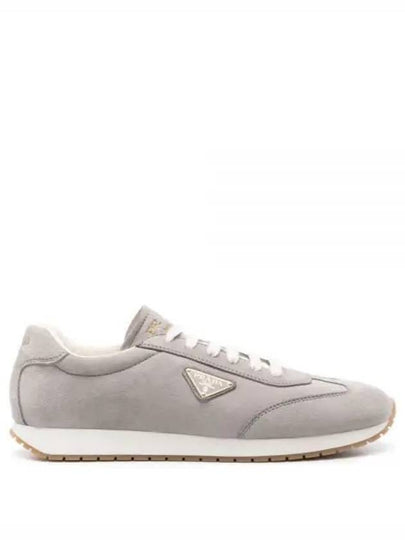 Rank Suede Low Top Sneakers Grey - PRADA - BALAAN 2