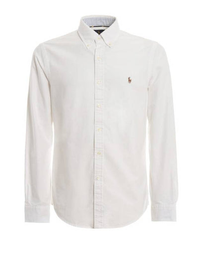 Men's Slim Fit Oxford Cotton Long Sleeve Shirt White - POLO RALPH LAUREN - BALAAN 2