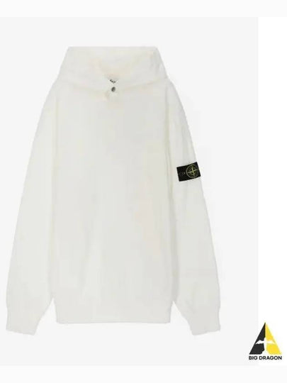 Compass Badge Cotton Hoodie White - STONE ISLAND - BALAAN 2