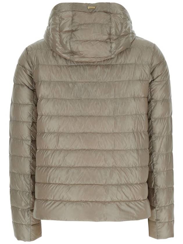 Beige Down Jacket With Drawstring Hood And Logo Detail On The Drawstring In Tech Fabric Woman - HERNO - BALAAN 2