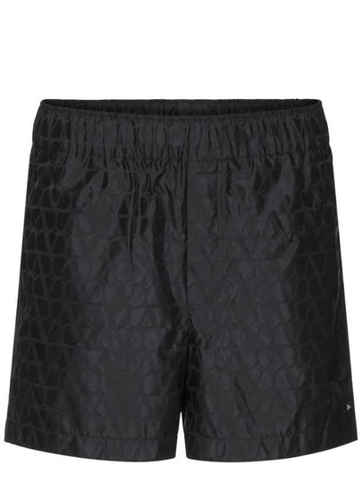 Icograph Pattern Nylon Swim Shorts Black - VALENTINO - BALAAN 2