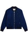 Heart Logo Bomber Jacket Blue - AMI - BALAAN 1