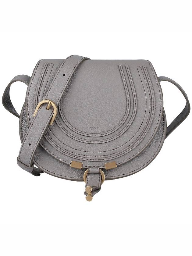 Marcie Saddle Small Grained Leather Cross Bag Grey - CHLOE - BALAAN 3