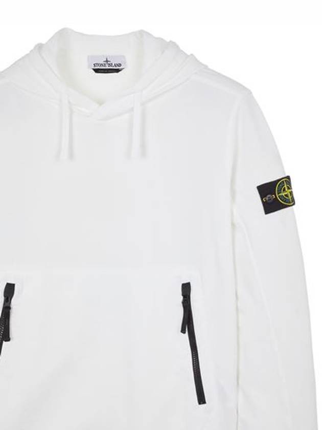 Cotton Waffen Patch Hoodie White - STONE ISLAND - BALAAN 4