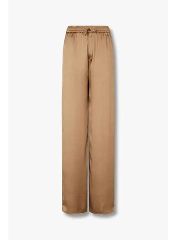 Women s Wide Leg Silky Long Pants Camel - HERNO - BALAAN 1