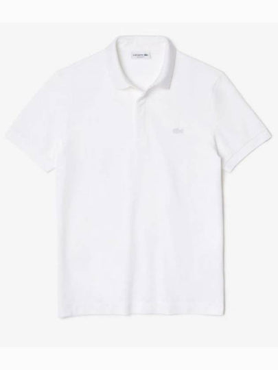 Men's Paris Regular Fit Stretch Cotton Pique Short Sleeve Polo Shirt White - LACOSTE - BALAAN 2