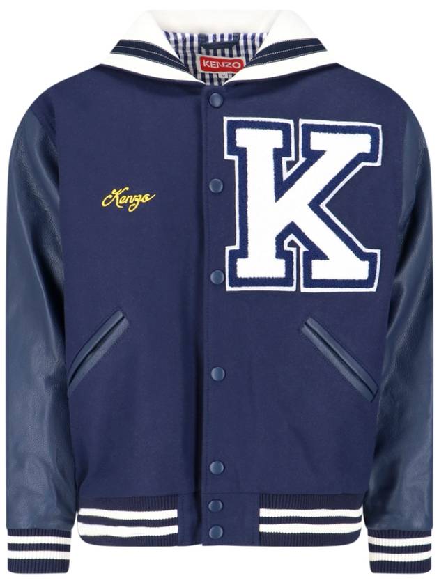 Men's Sailor Varsity Wool Jacket Navy - KENZO - BALAAN 2