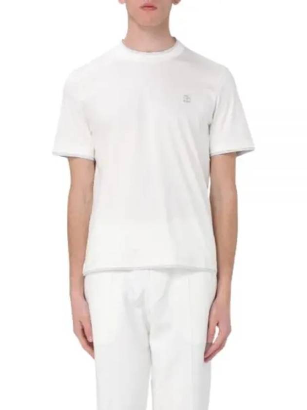 Cotton Short Sleeve T-Shirt Ivory - BRUNELLO CUCINELLI - BALAAN 2