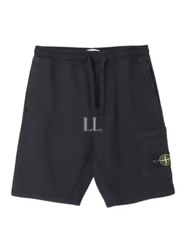 Fleece Bermuda Shorts Black - STONE ISLAND - BALAAN 2