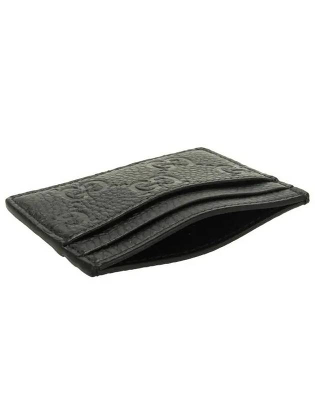 GG Emblem Leather Card Wallet Black - GUCCI - BALAAN 5