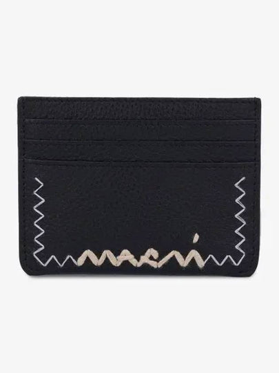 Logo Leather Card Holder Black PFMO0115U1P653300N99 - MARNI - BALAAN 2