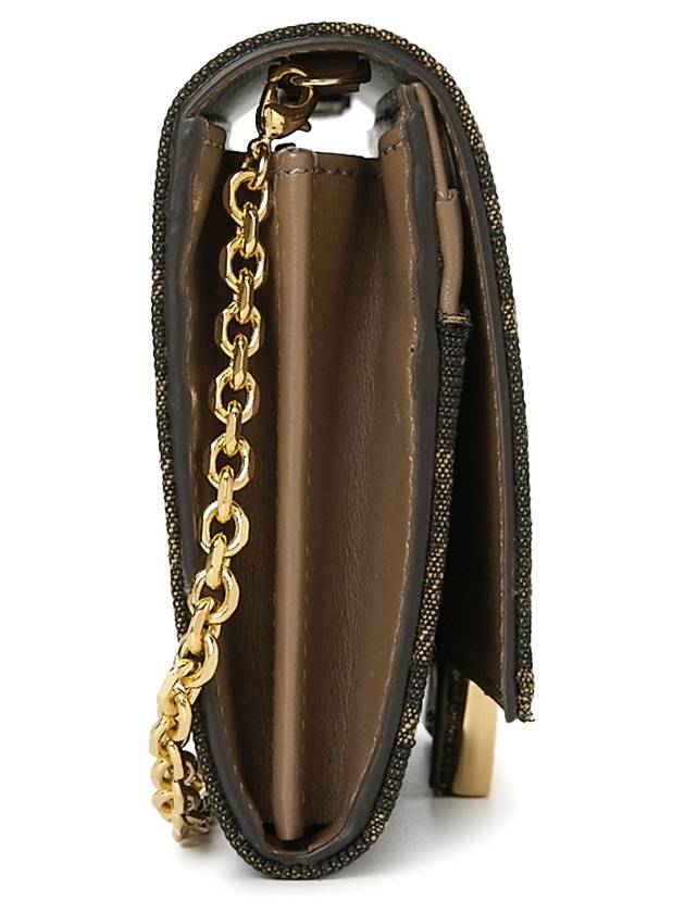 Fabric Chain Long Wallet Brown - FENDI - BALAAN 4