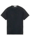 Men's Off Tie Dye Logo Short Sleeve T-Shirt Black - STONE ISLAND - BALAAN 1