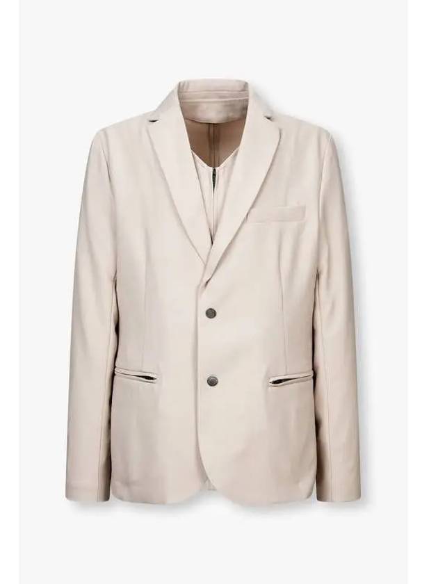 Men s Stretch Wool Snap Button Single Jacket Beige - EMPORIO ARMANI - BALAAN 1