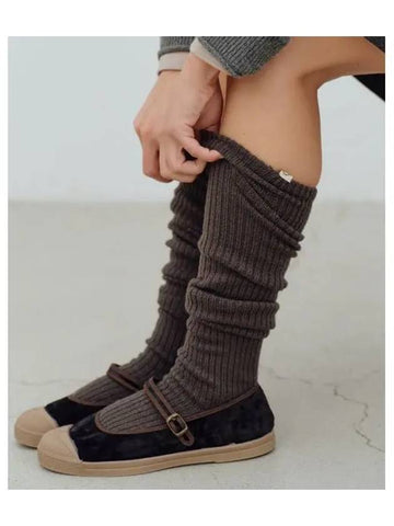 KNIT OVER KNEE SOCKS CHARCOAL - BENSIMON - BALAAN 1