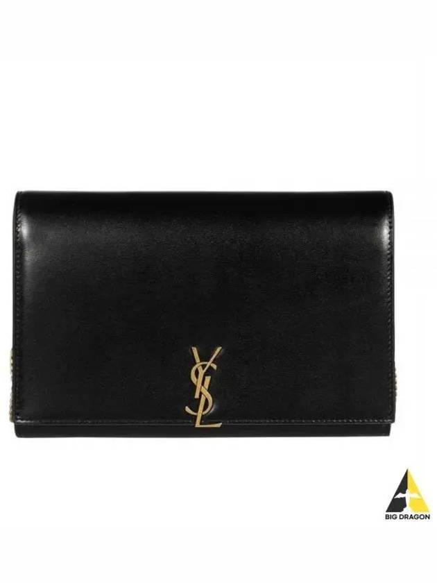 Monogram Chain Glossy Leather Shoulder Bag Black - SAINT LAURENT - BALAAN 2