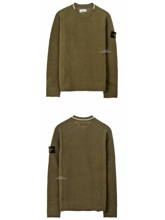 19FW 7115513A3 V0058 Wappen Round Neck Wool Knit Khaki Men’s Knit TEO - STONE ISLAND - BALAAN 5