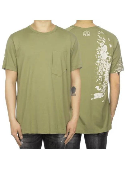 Shadow Project Back Printing Pocket Short Sleeve T-Shirt Green - STONE ISLAND - BALAAN 2