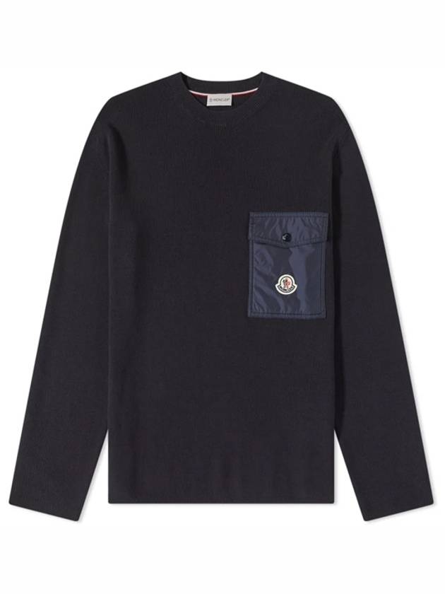 Logo Patch Pocket Knit Top Navy - MONCLER - BALAAN 2