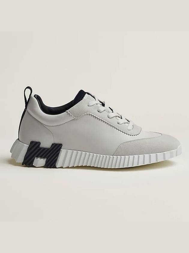 Bouncing Sneakers Calfskin Suede Goatskin Blanc - HERMES - BALAAN 4