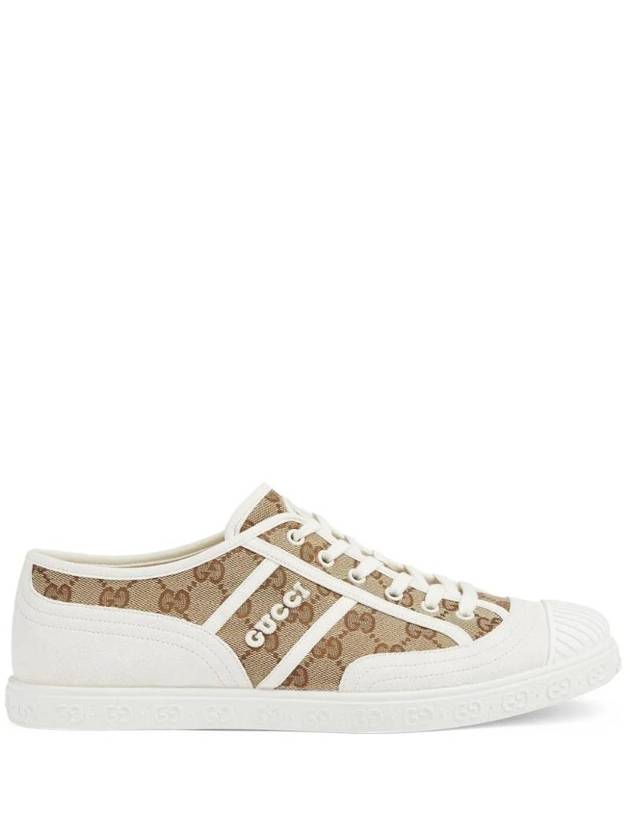 GG Low Top Sneakers Beige Ebony - GUCCI - BALAAN 1