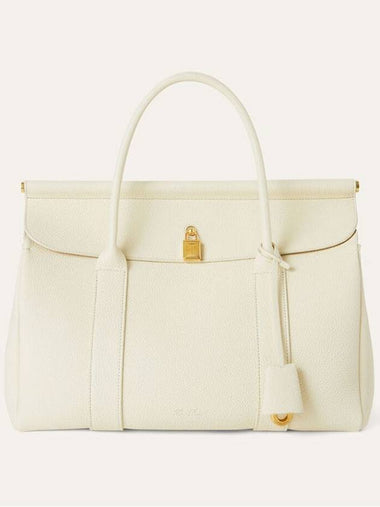 Loom L32 Grained Calfskin Tote Bag Whisper White - LORO PIANA - BALAAN 1