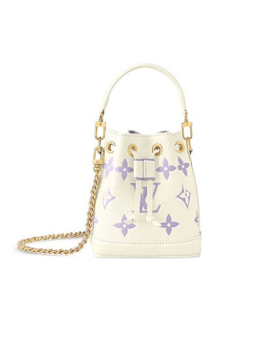 Nano No Bicolor Monogram Empreinte Leather Bucket Bag Latte White - LOUIS VUITTON - BALAAN 1