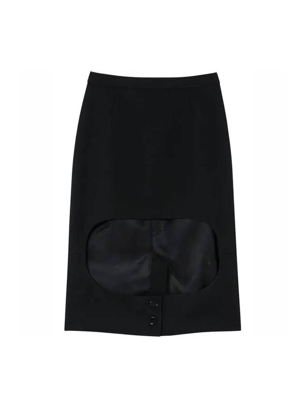 Women's Step-Thru High Waist Pencil Skirt Black - BURBERRY - BALAAN 1