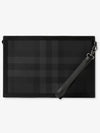 Check Small Logo Clutch Bag Black - BURBERRY - BALAAN 4