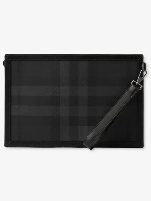 Check Small Logo Clutch Bag Black - BURBERRY - BALAAN 4