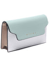 Logo Color Block Saffiano Card Wallet Tea Green - MARNI - BALAAN 4