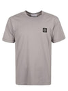 Logo Patch Short Sleeves T-Shirt Grey - STONE ISLAND - BALAAN 3