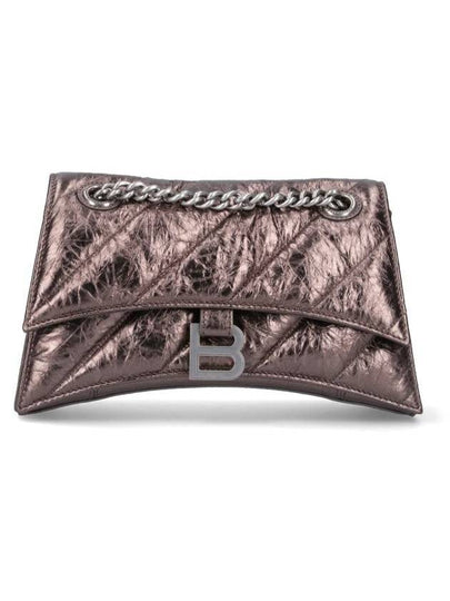 Women's Crush B Logo Buckle Chain Shoulder Bag Metallic Brown - BALENCIAGA - BALAAN 2