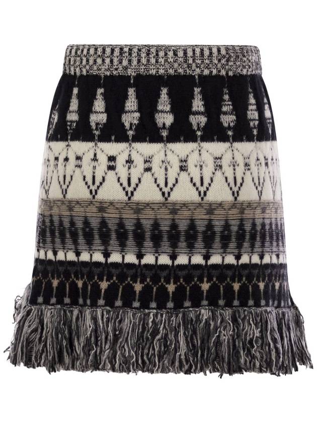 Wool and cashmere blend jacquard skirt - VANISE - BALAAN 2