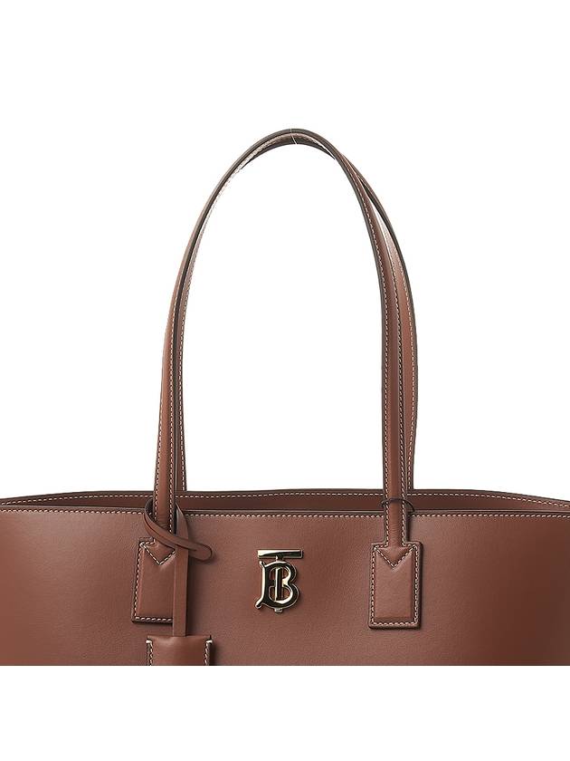 Monogram Motif Medium Leather Tote Bag Brown - BURBERRY - BALAAN 9