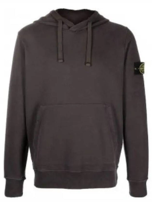 Wappen Patch Cotton Fleece Hoodie Charcoal - STONE ISLAND - BALAAN 2