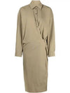 Straight Collar Twisted Long Dress Beige - LEMAIRE - BALAAN 2