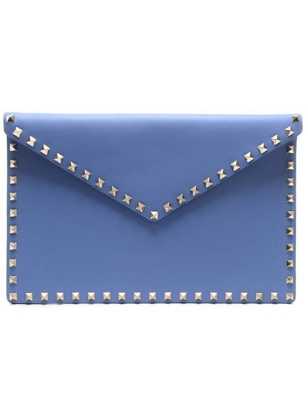 Rockstud Clutch Bag Blue - VALENTINO - BALAAN 1