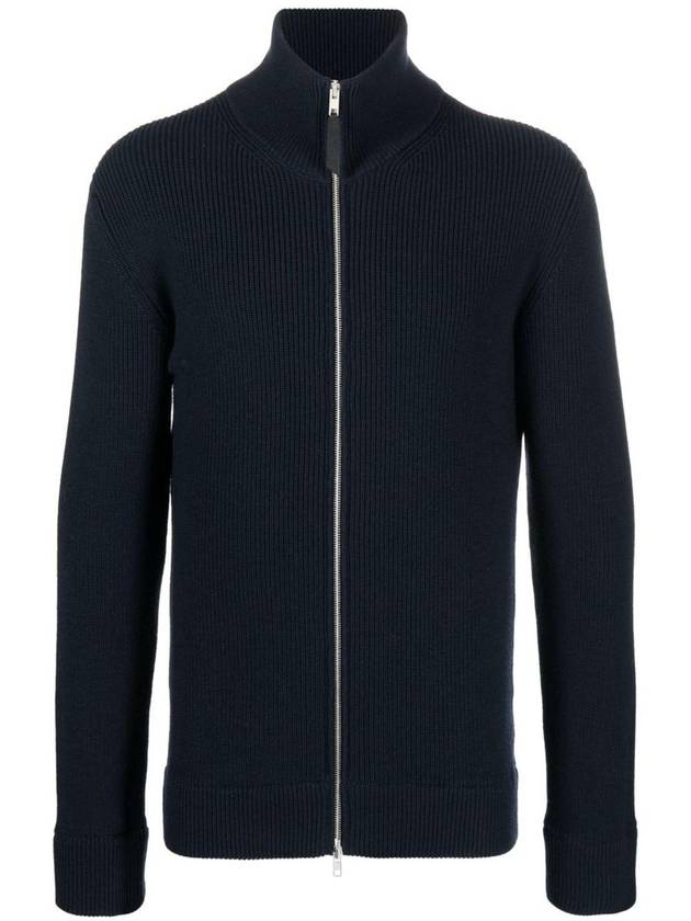 Stitch Knit High Neck Full Zip Up Cardigan Navy - MAISON MARGIELA - BALAAN 2