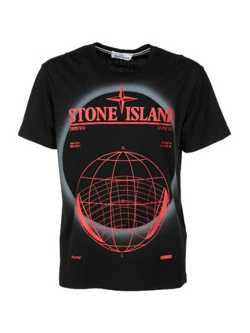 Men's Solar Eclipse Logo Short Sleeve T-Shirt Black - STONE ISLAND - BALAAN 1