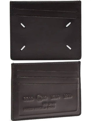 Maison Margiela 11 Credit Card Emboss Stitched Logo Leather Card Holder - MAISON MARGIELA - BALAAN 1