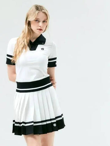 Golf Color Pleated Skirt White - HENRY STUART - BALAAN 1